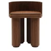 Roma Oak Wood Stool With Backrest