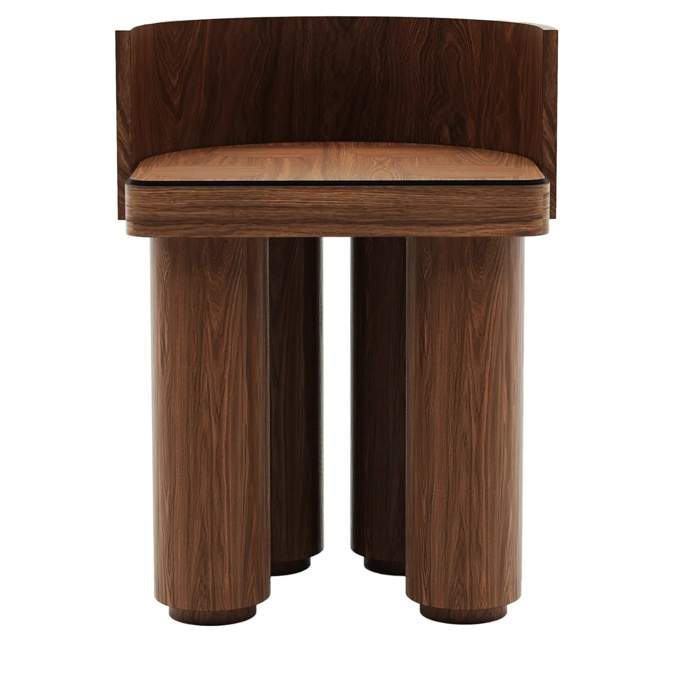 Roma Oak Wood Stool With Backrest