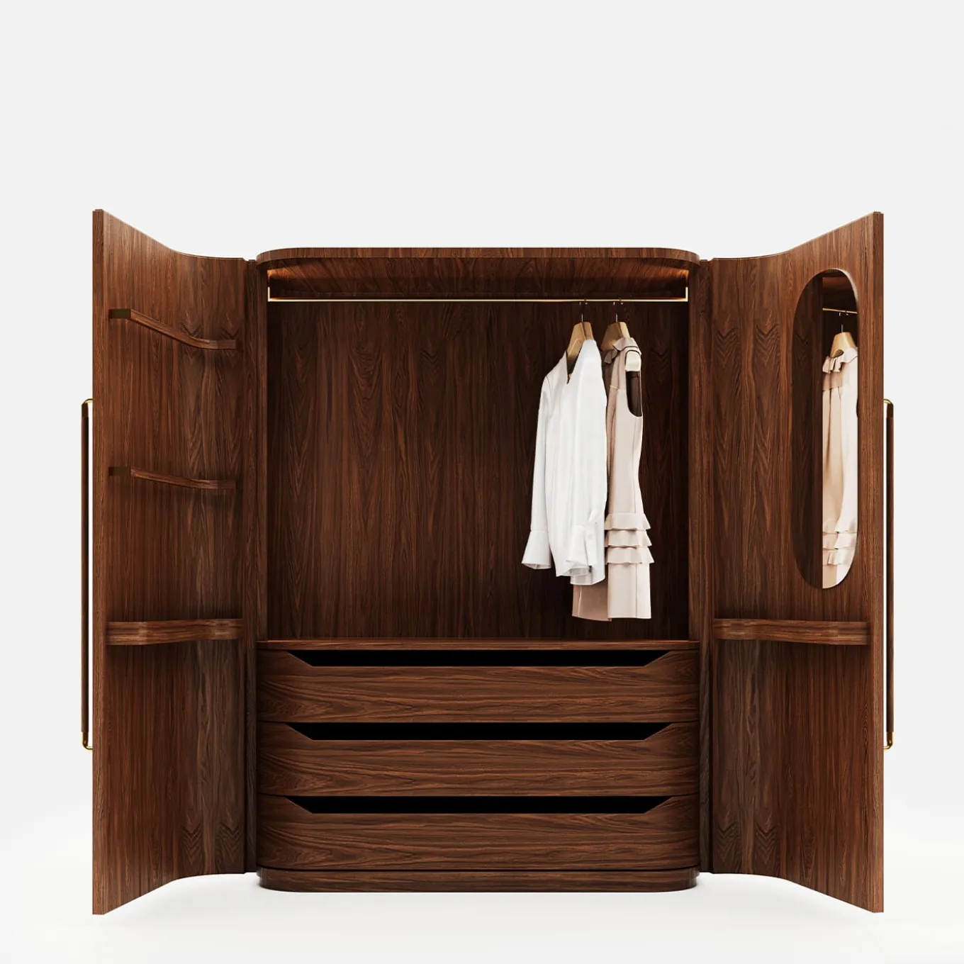 Roma Oak Wood Wardrobe