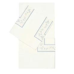 Roma Off White & Light Blue US King Sheet Set