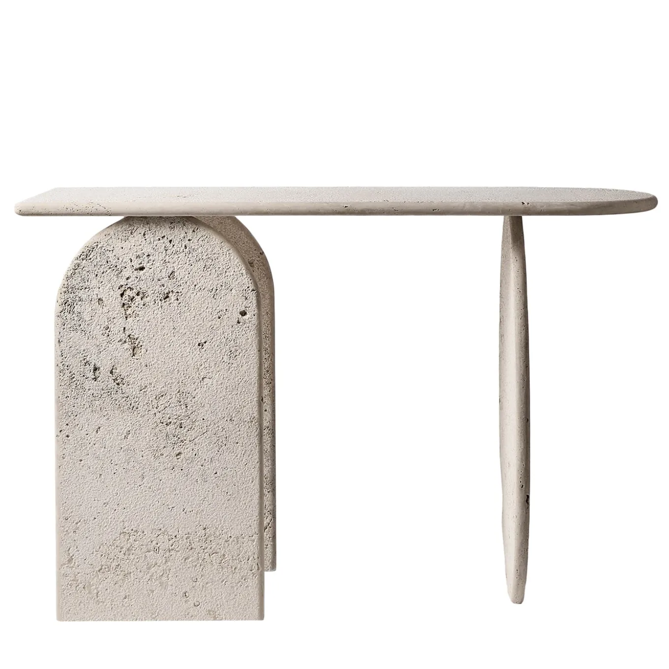 Roma Travertino Marble With Raw Finish Console