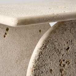 Roma Travertino Marble With Raw Finish Console