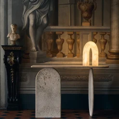 Roma Travertino Marble With Raw Finish Console