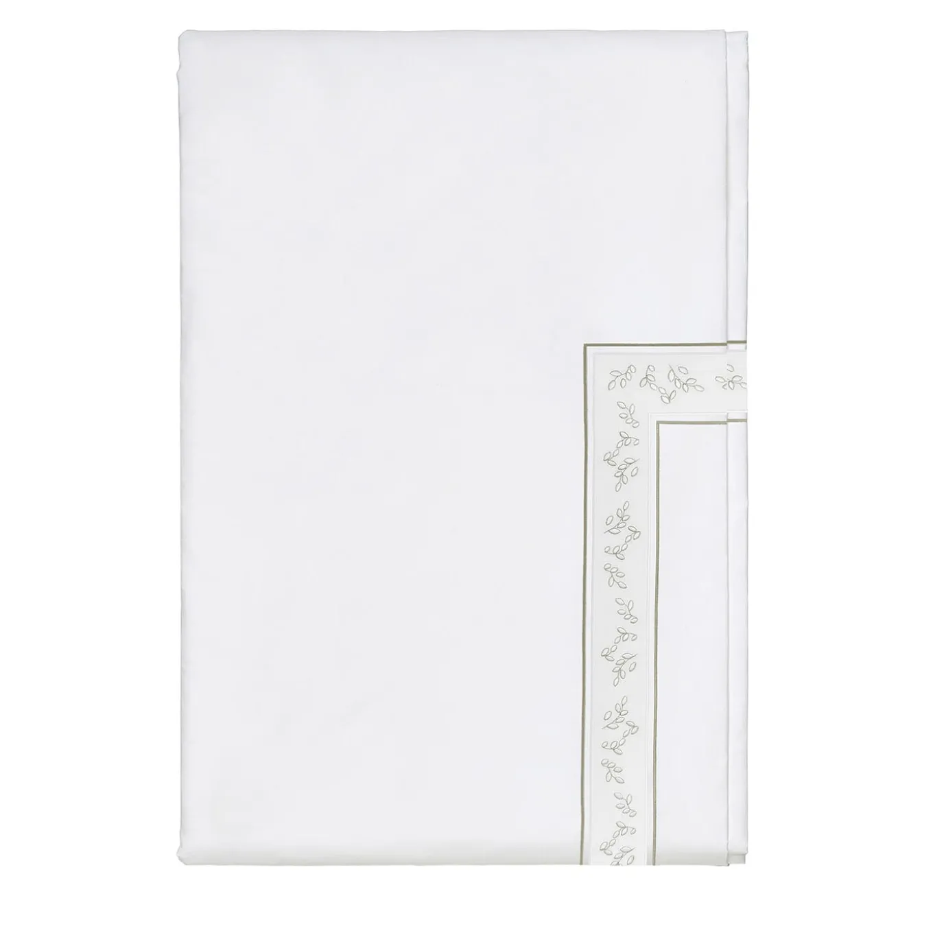 Roma White & Silver Olive US King Duvet Cover