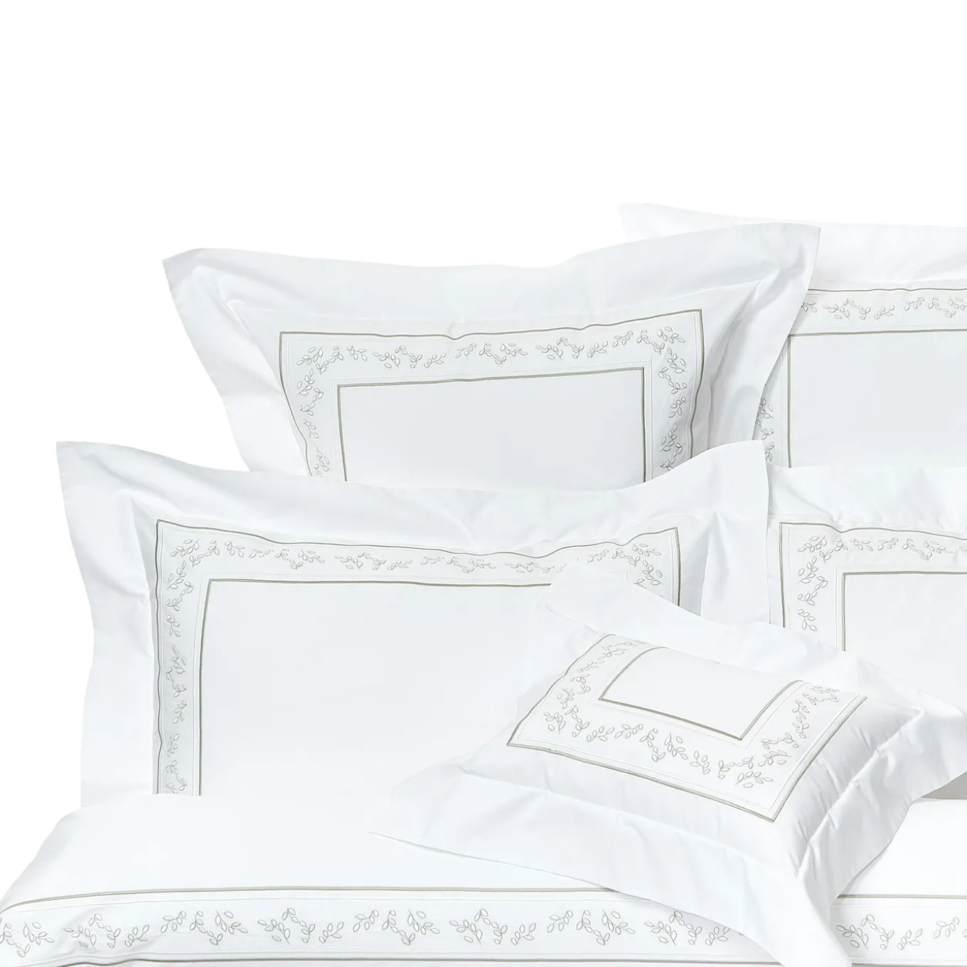 Roma White & Silver Olive US King Duvet Cover