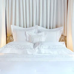 Roma White & Silver Olive US King Duvet Cover