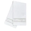 Roma White & Silver Olive Bath Towel