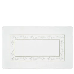Roma White & Silver Olive Bath Mat