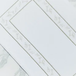 Roma White & Silver Olive Bath Mat