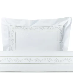 Roma White & Silver Olive US King Sheet Set