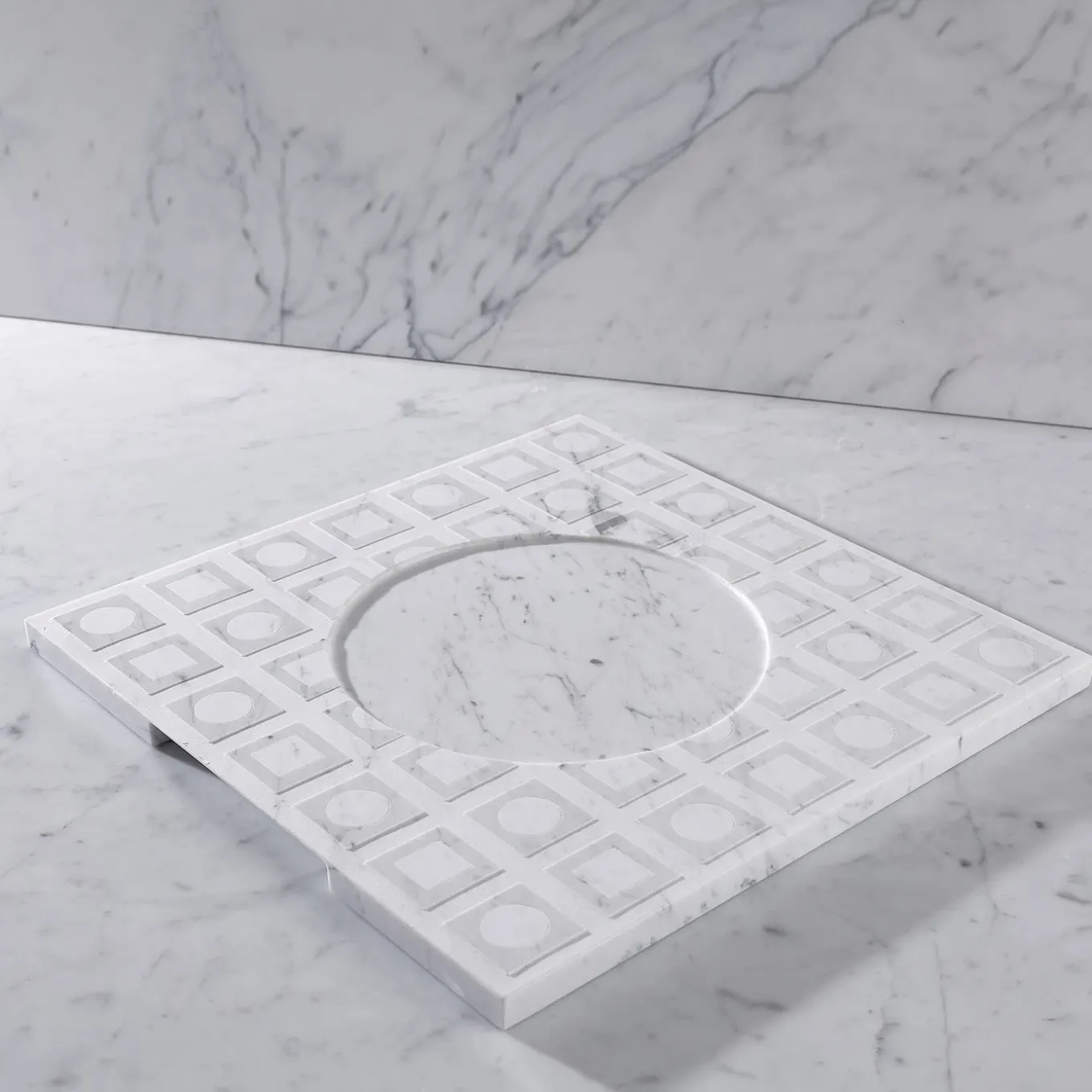 Roma White Carrara Marble Q Plate
