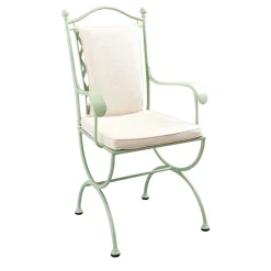Rombi Outdoor Green Stainless Steel Chair with Armrests in Stainless Steel