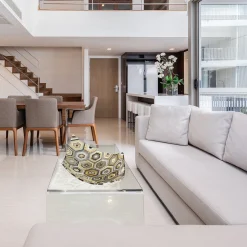 Rombo Hexagon Gold Murano Glass Centerpiece by Andrea Orso