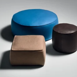Rondò Brown Leather Pouf