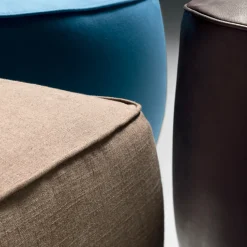 Rondò Brown Leather Pouf
