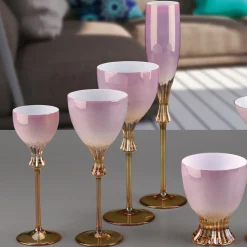 Rosa Set of 6 Pink Liquor Glasses