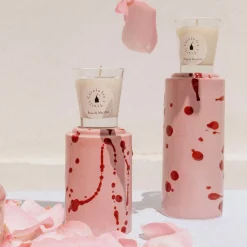 Rose and Burgundy Totem with scented candle Fragrance Blotch Rose