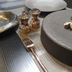 Rose Gold Plated Brass Pepper Mill And Salt Shaker