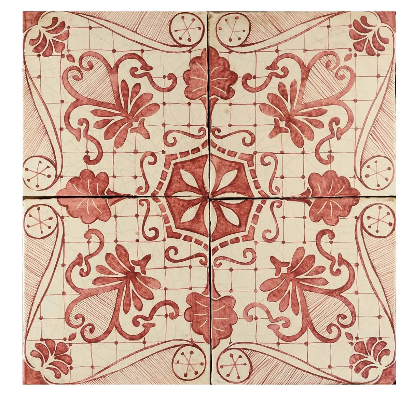 Rosso Ficus Indica Set of 4 Tiles #1