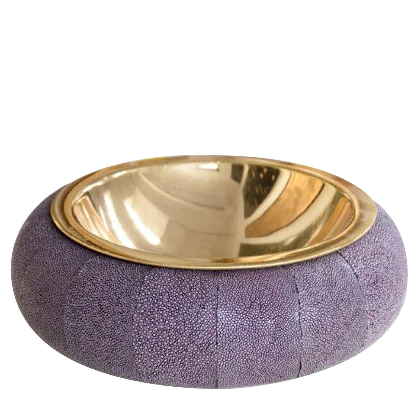 Round Amethyst Galuchat Golden Bowl