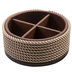 Round Beige 4-Section Caddy Tray