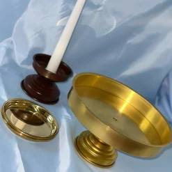 Round Brushed Brass Centerpiece