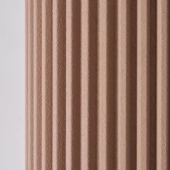 Round Corkcrete Taupe Aluminum Side Table #3