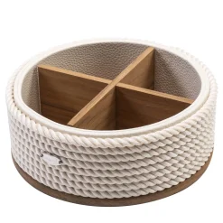 Round Cream 4-Section Caddy Tray