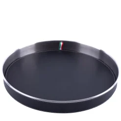 Round Medium Black Tray
