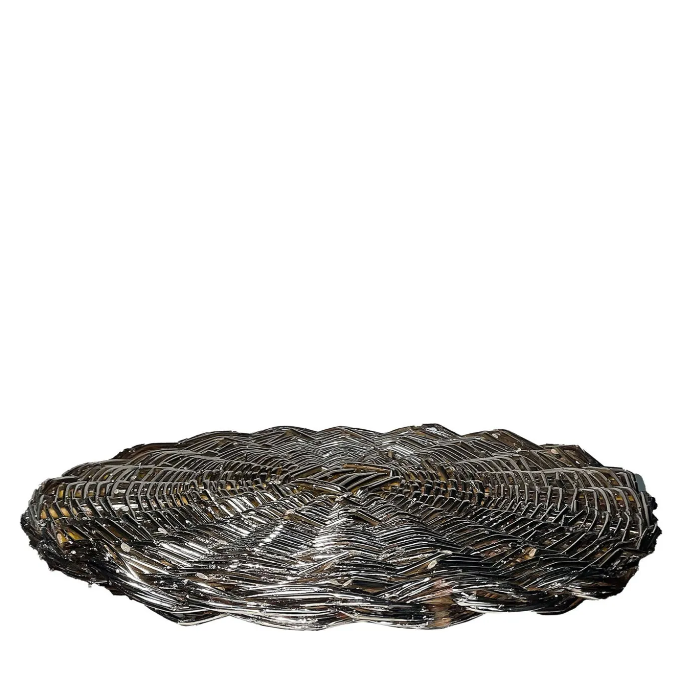 Round Silver Plated Woven Placemat