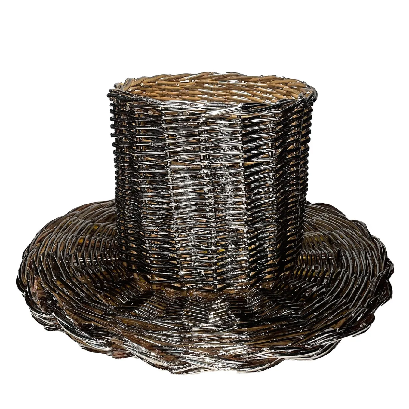 Round Silver Plated woven Cake Stand