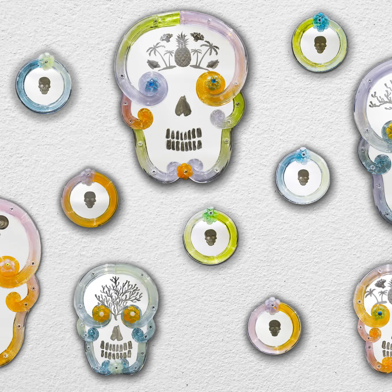 Round Skull Mirror #2 By Bradley Theodore