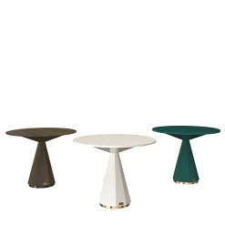 Round Smoked Oak Bistro Table