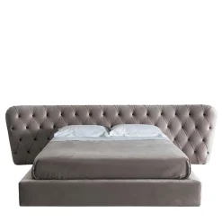 Royale Capitonné Bed, Taupe Velvet by Castello Lagravinese