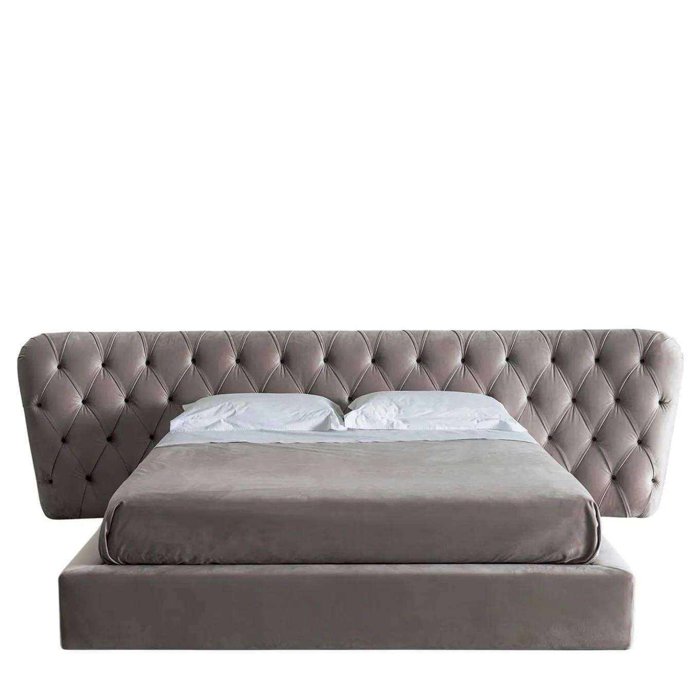Royale Capitonné Bed, Taupe Velvet by Castello Lagravinese