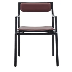 Roza Black Wood & Leather Chair