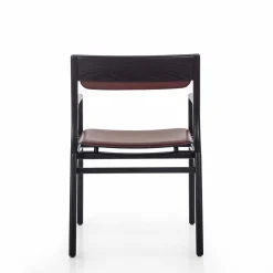 Roza Black Wood & Leather Chair