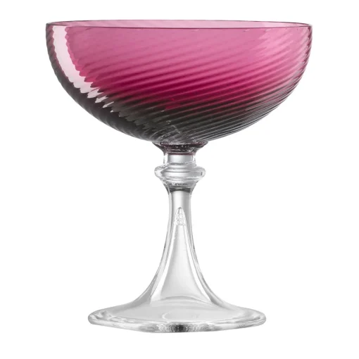 Rubino Red Twisted Champagne Coupe