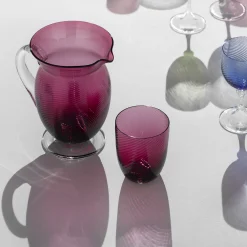 Rubino Red Twisted Glass Carafe