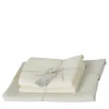 Runner in White Pinstriped Hemp Cloth with 2 White Napkins