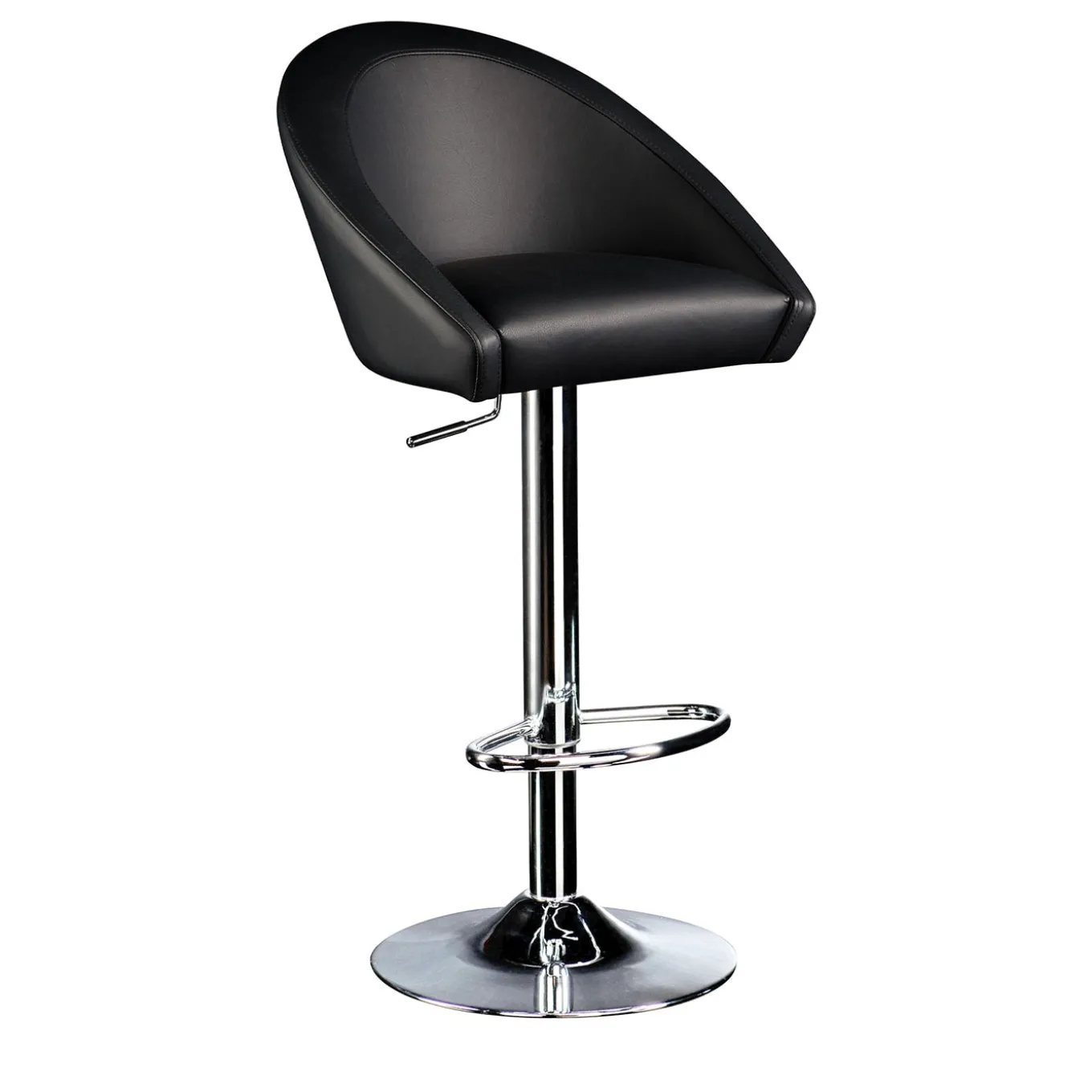 Rusty Black Leather Bar Stool