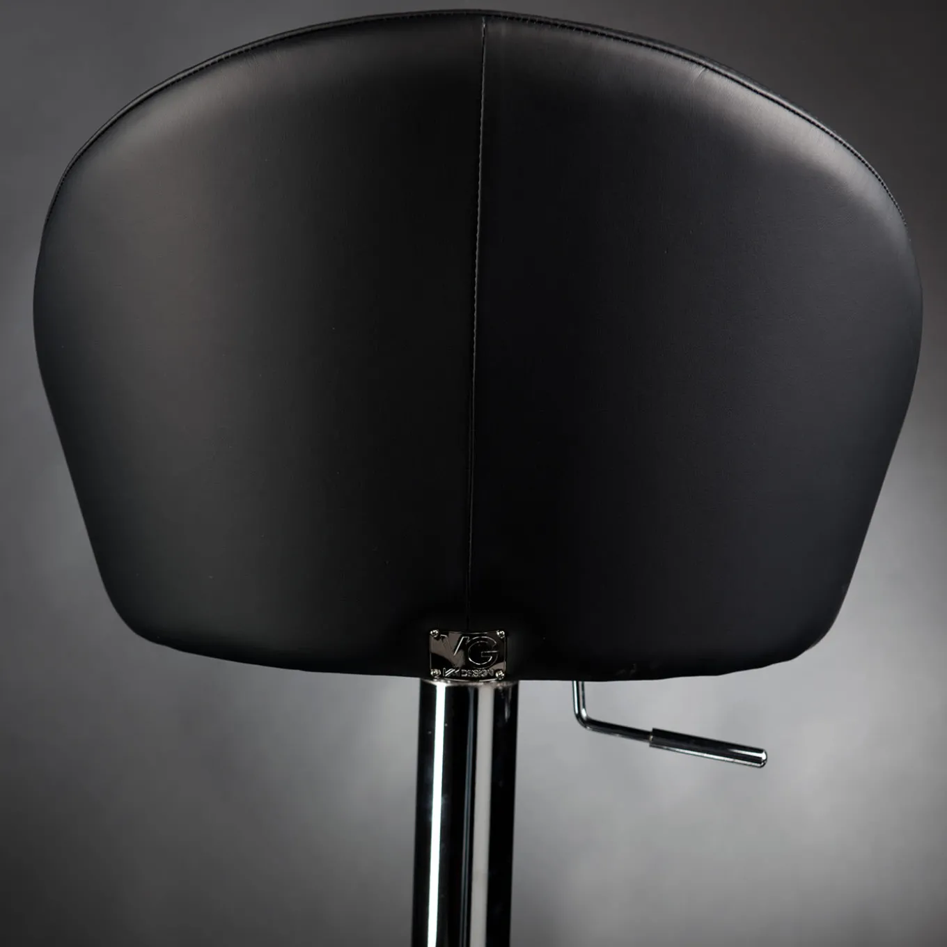 Rusty Black Leather Bar Stool