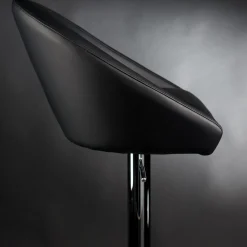 Rusty Black Leather Bar Stool