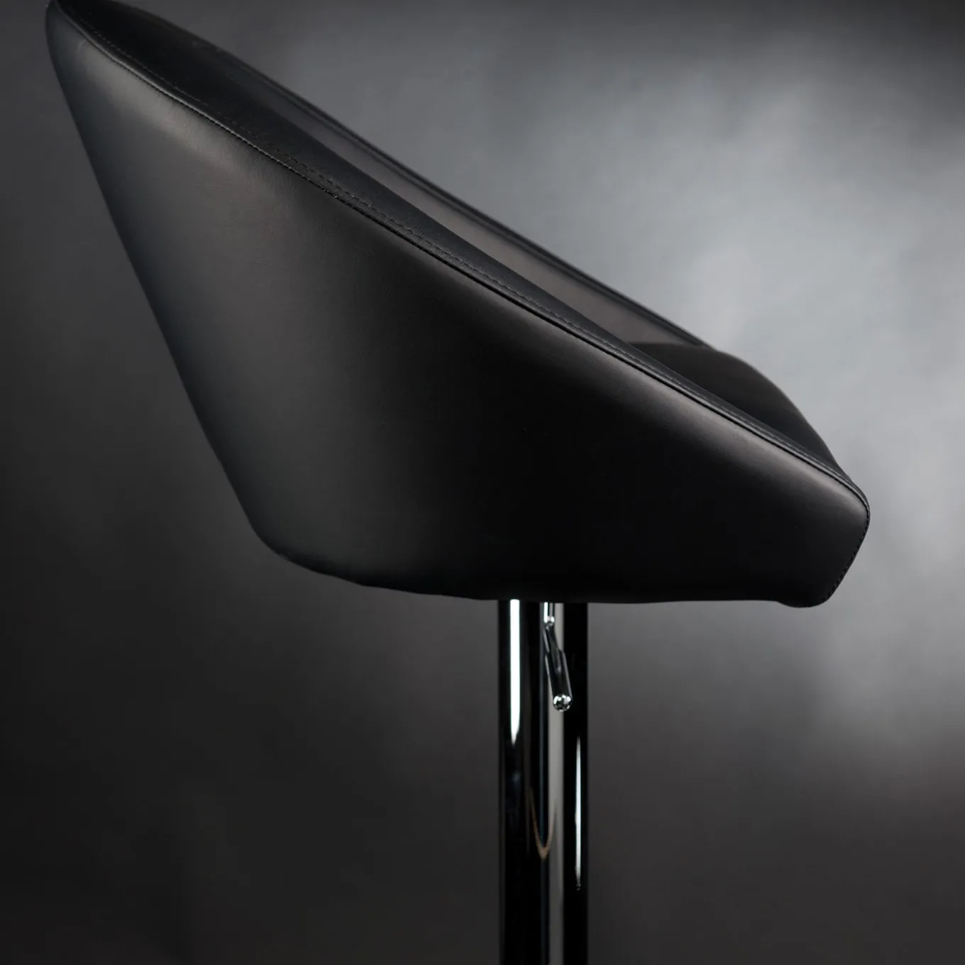 Rusty Black Leather Bar Stool