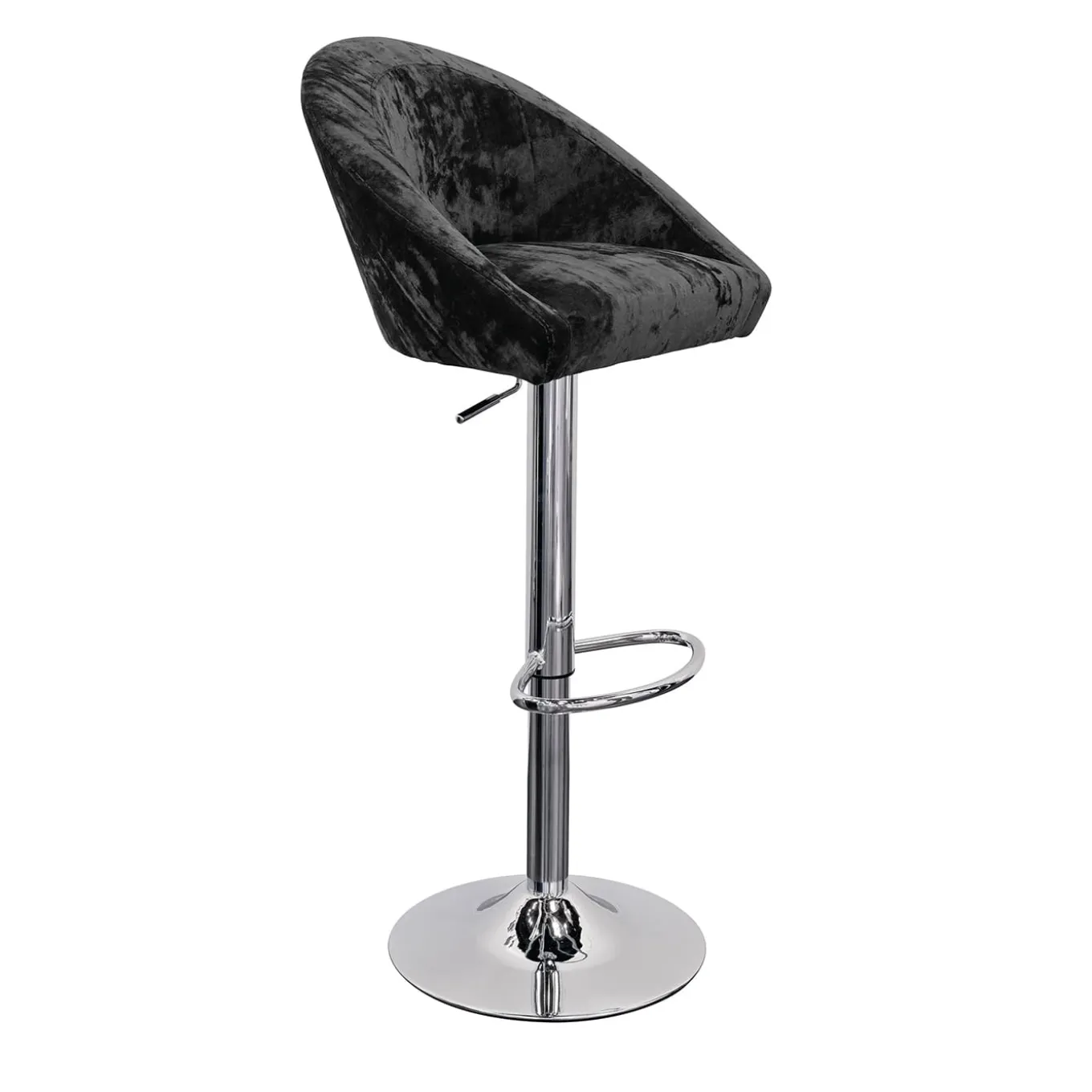 Rusty Black Velvet Bar Stool