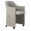 S142 Beige Tall Armchair with Casters by Eugenio Gerli