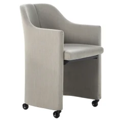 S142 Beige Tall Armchair with Casters by Eugenio Gerli