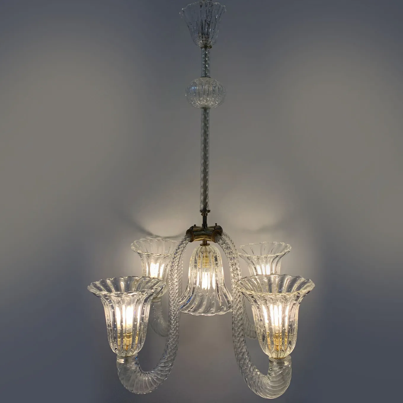 50s Restored Murano Glass Chandelier by Seguso