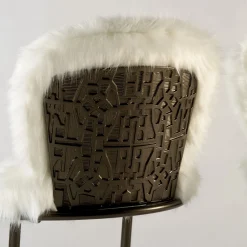70s White Furry Armchair