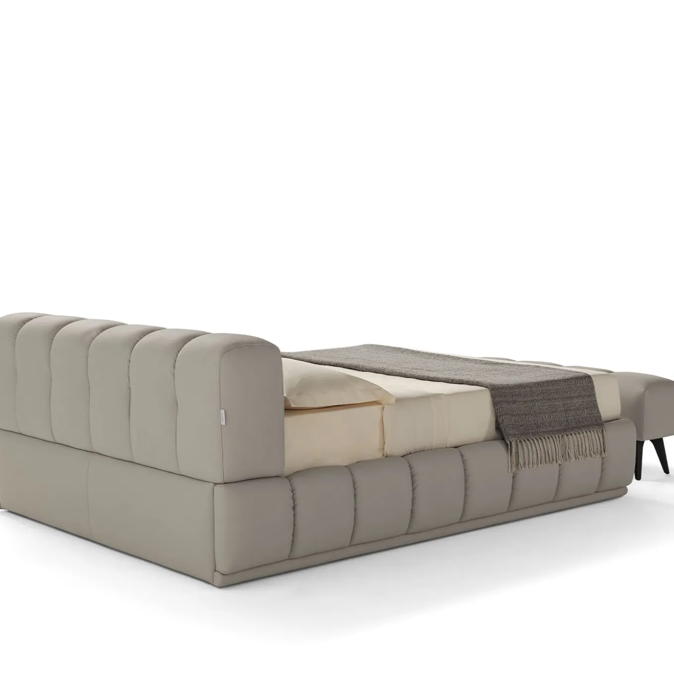 Sacai Bed with Storage and Bench Gray Leather